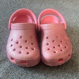 Crocs pink glitter kids